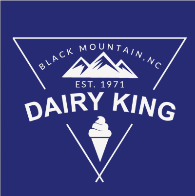 Dairy King "The Blue Cone" logo — Black Mountain, NC, est. 1971